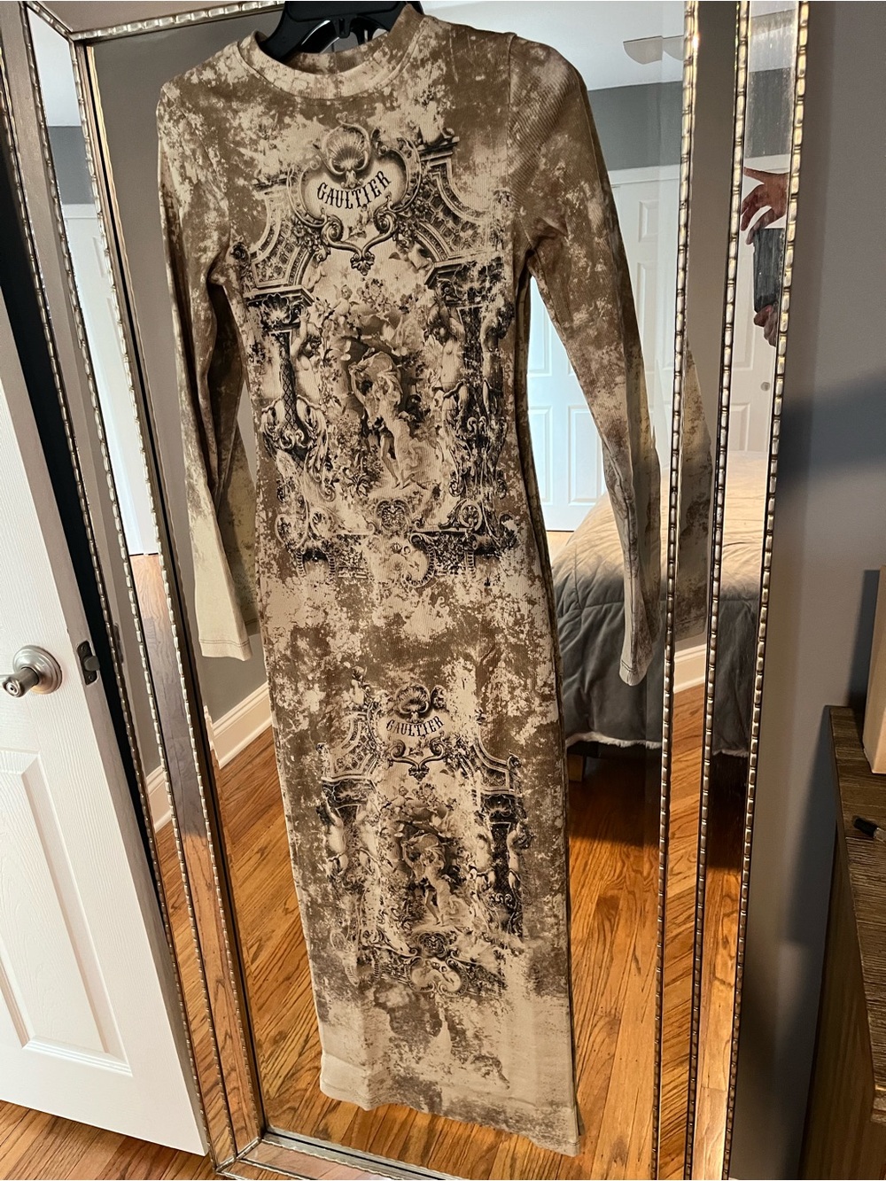 Jean Paul Gaultier Beige Medaillon Cotton Maxt Dress